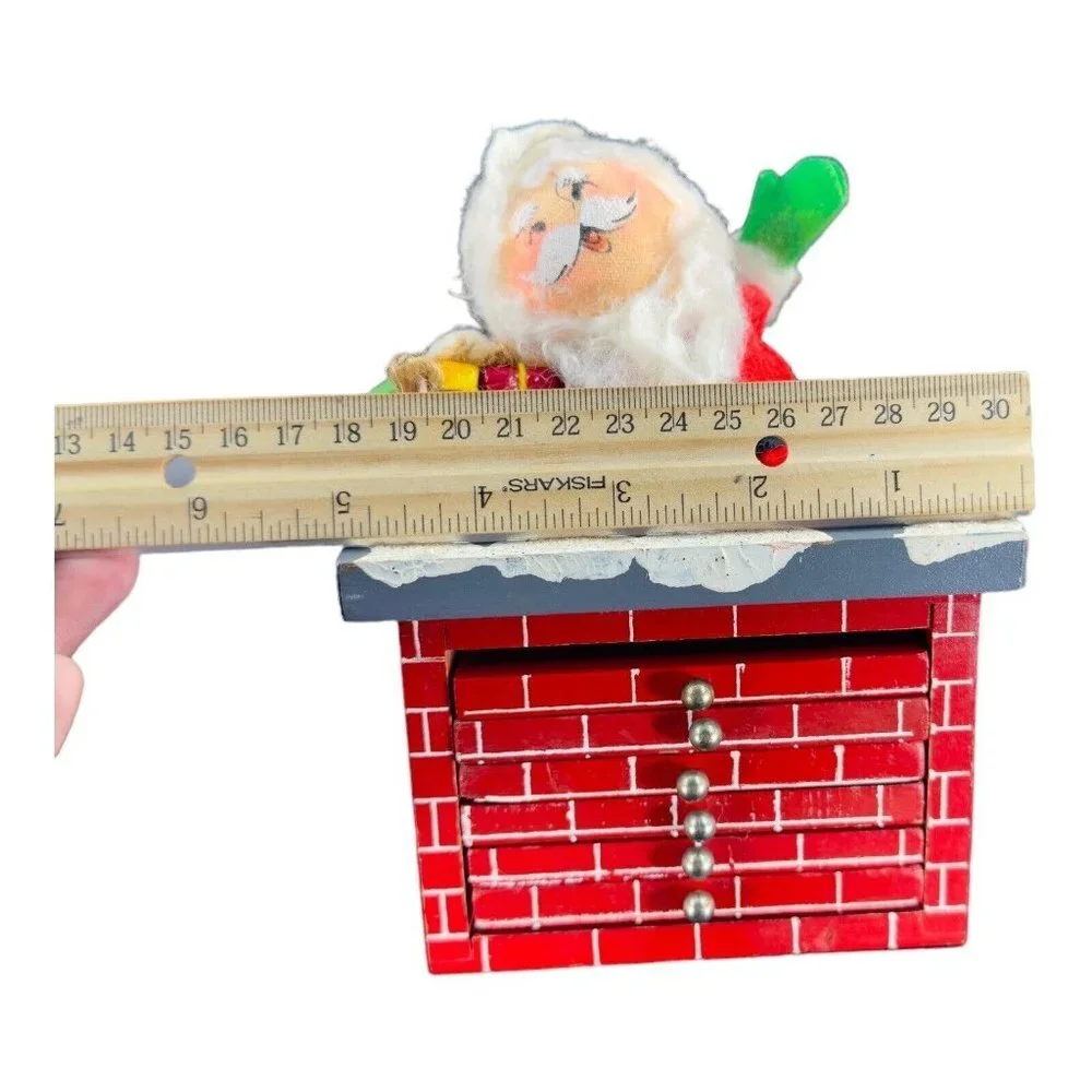 Vintage Enesco 1978 Santa Claus On Chimney Coaster Set 6 Vintage Christmas‎